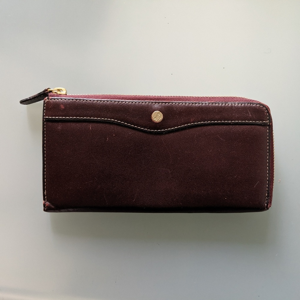 Gold Pfeil brown and gold wallet for women